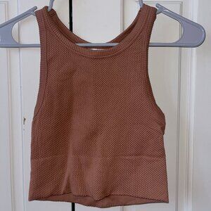 Brown High-Neck Tanktop